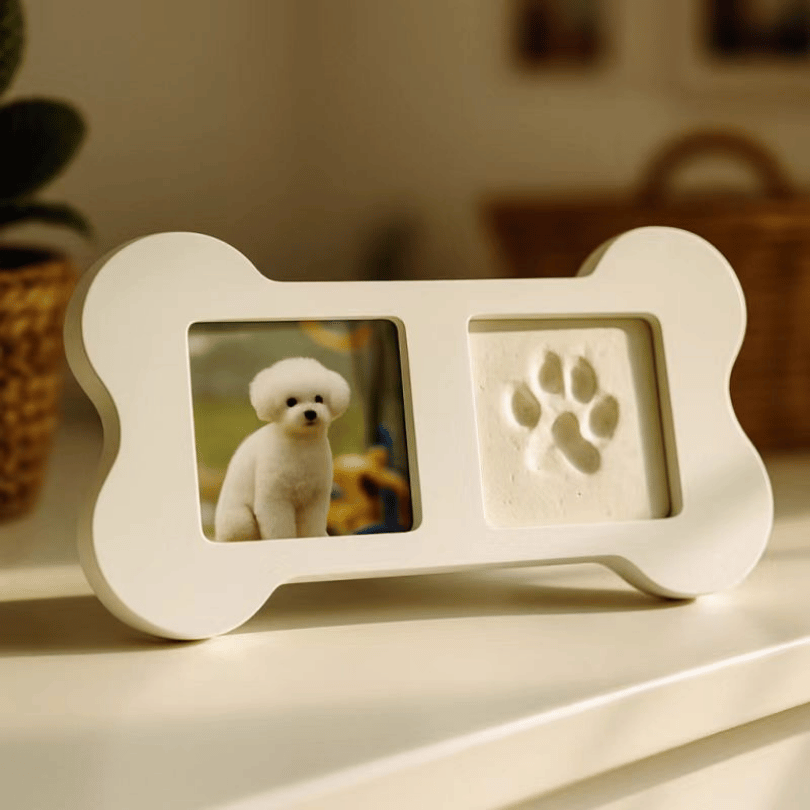 Dog Paw Print Keepsake Frame – Pet Paw Ink Pad Memory Photo Frame