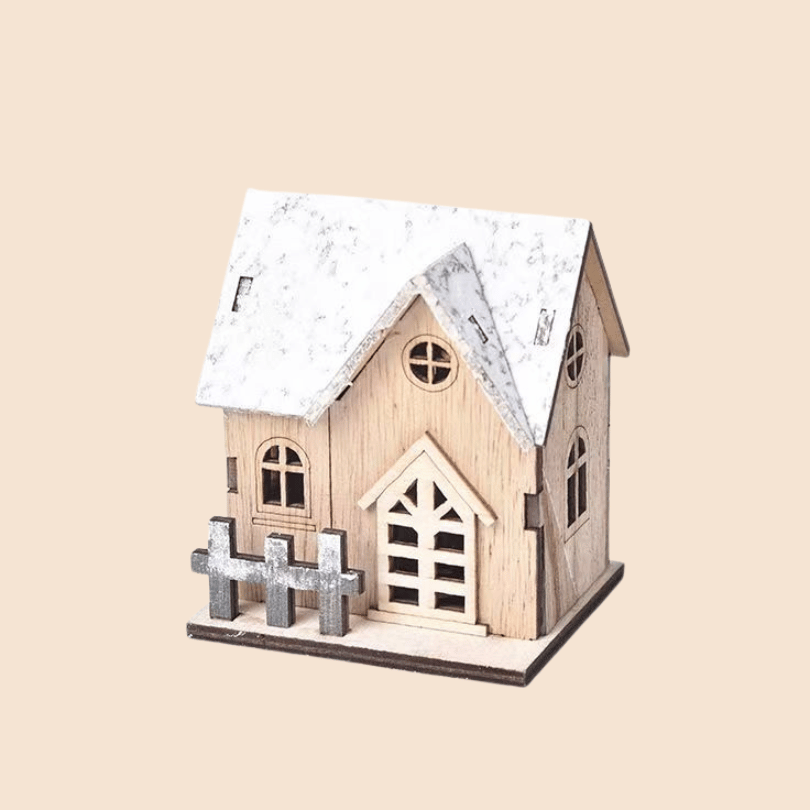 Christmas Lighted Mini House Ornament