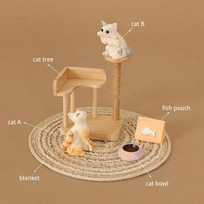 Kitten Playing Scene Figurine