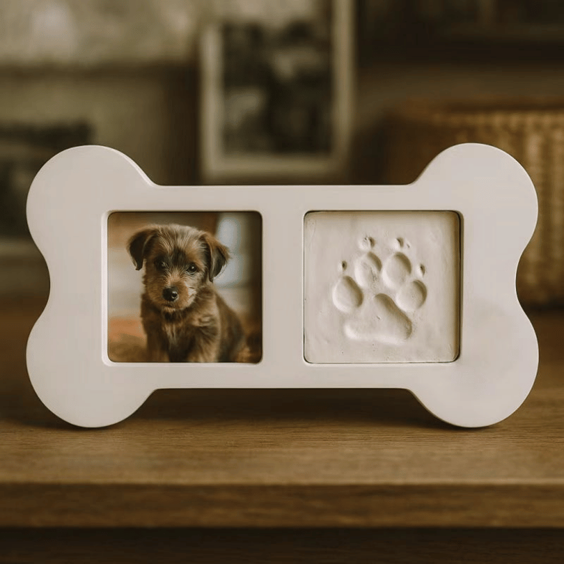 Dog Paw Print Keepsake Frame – Pet Paw Ink Pad Memory Photo Frame