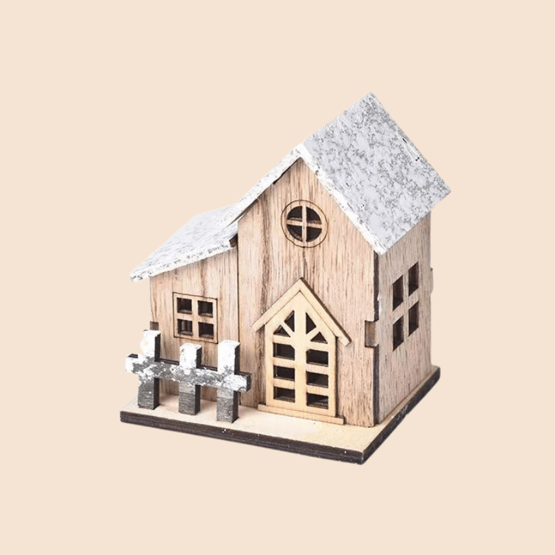 Christmas Lighted Mini House Ornament