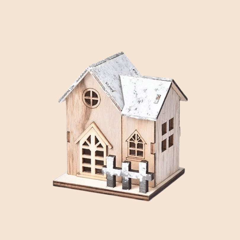 Christmas Lighted Mini House Ornament