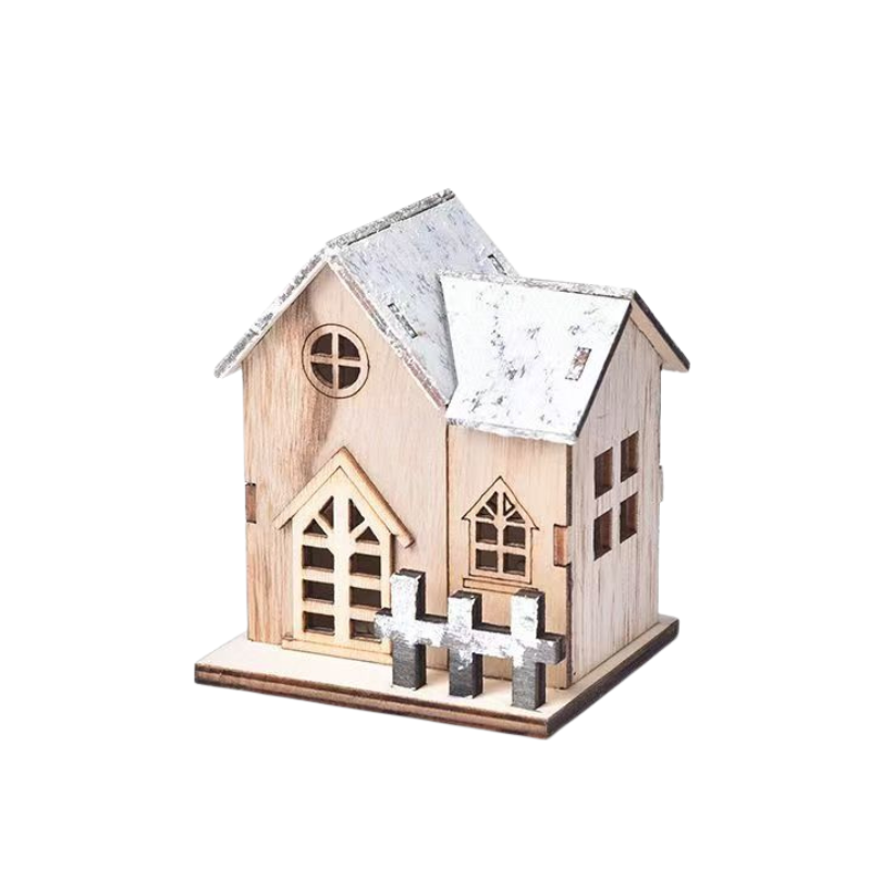 Christmas Lighted Mini House Ornament