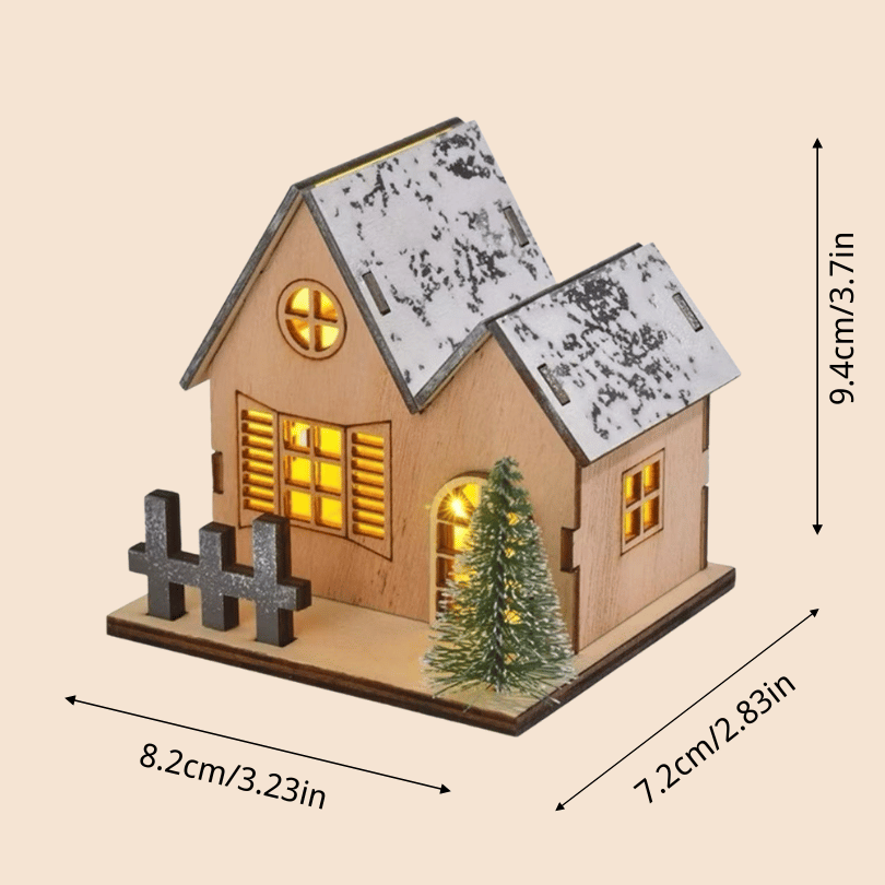 Christmas Lighted Mini House Ornament