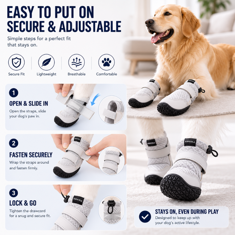 Breathable Summer Dog Boots | Anti-Slip Mesh Shoes for Hot Pavement