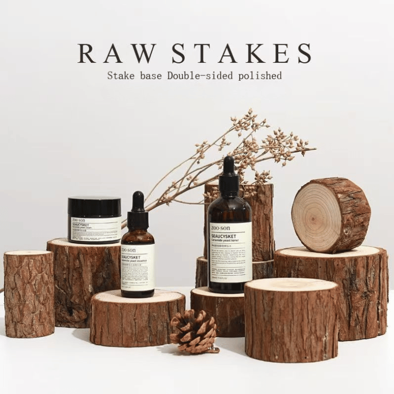 Solid Wood Cedar Stump Ornament