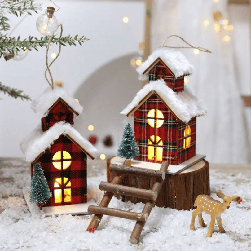 Christmas Wooden House Ornament