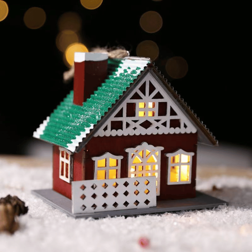 Christmas Wooden House Ornament