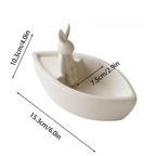 Bougeoir Bateau Lapin en Céramique
