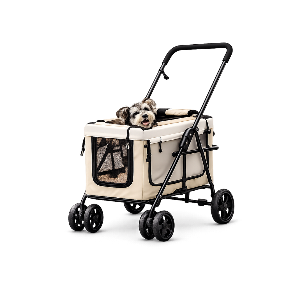 2-in-1 Dog Stroller with Detachable Carrier