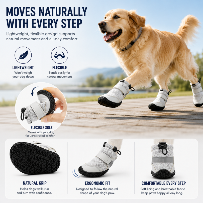 Breathable Summer Dog Boots | Anti-Slip Mesh Shoes for Hot Pavement