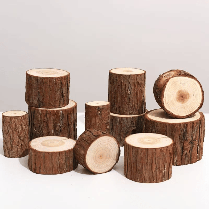 Solid Wood Cedar Stump Ornament