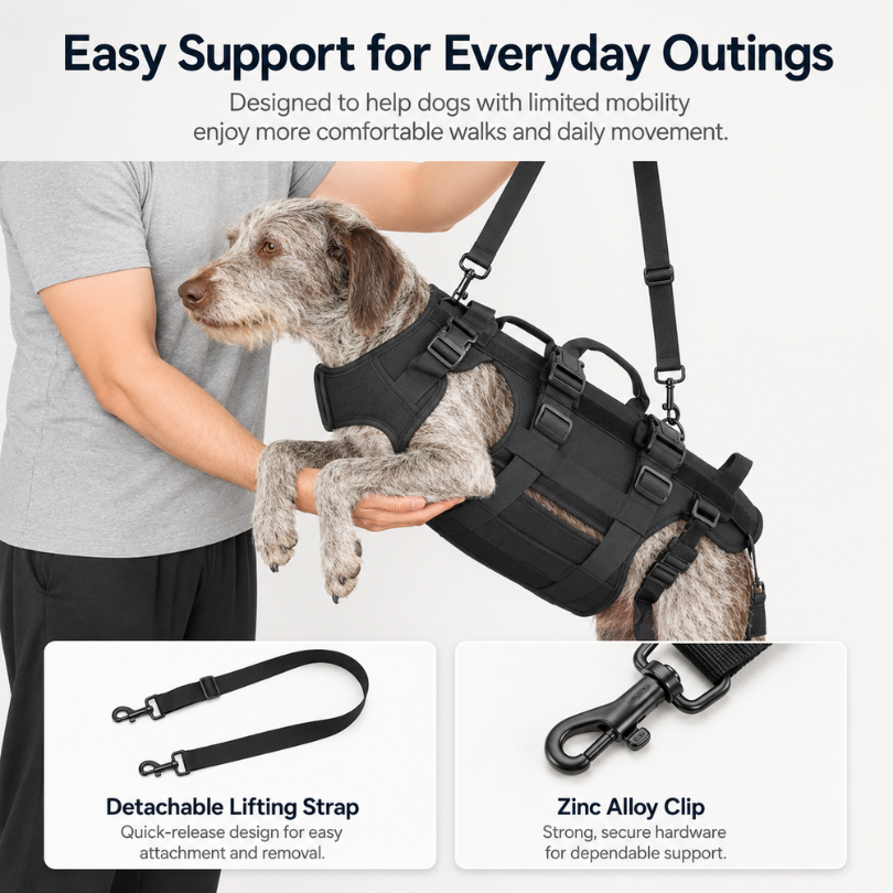 Full Body Dog Lifting Harness for Stairs & Daily Mobility