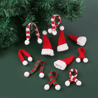 Mini ornamenti natalizi a forma di cappello e sciarpa