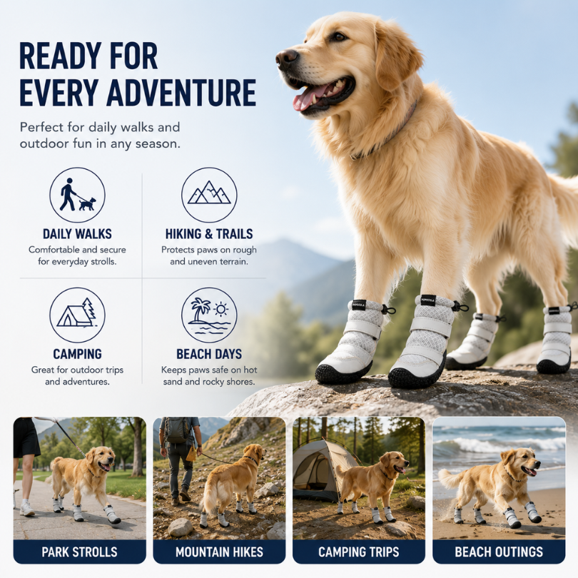 Breathable Summer Dog Boots | Anti-Slip Mesh Shoes for Hot Pavement