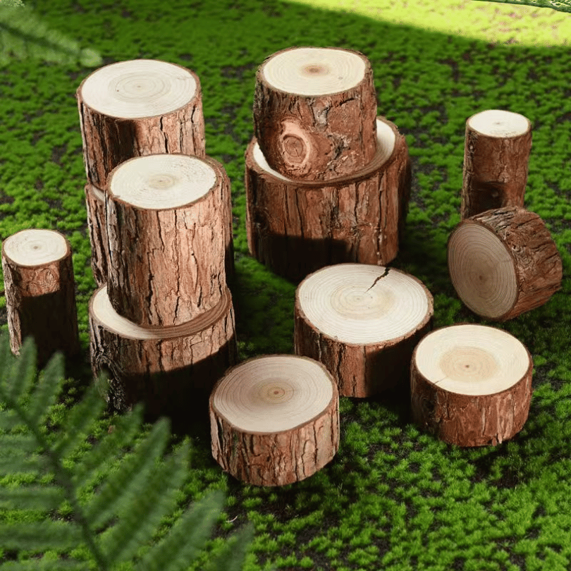 Solid Wood Cedar Stump Ornament