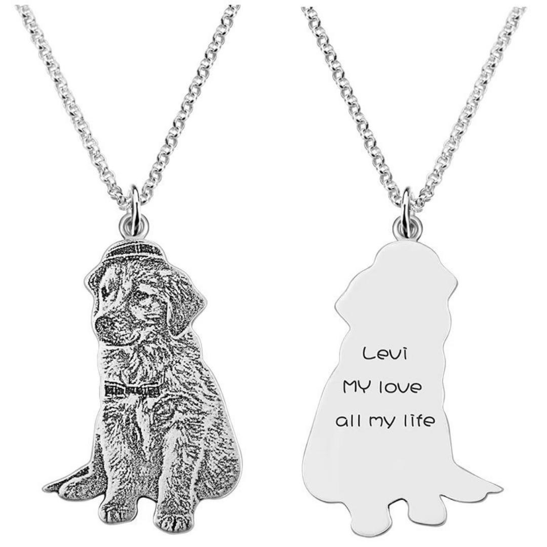 Personalized Pet Memorial Necklace – Custom Sterling Silver Jewelry