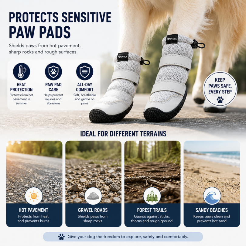 Breathable Summer Dog Boots | Anti-Slip Mesh Shoes for Hot Pavement