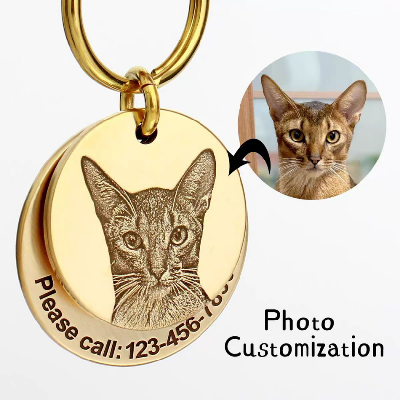 Deep-Engraved Solid Brass Pet ID Tag Customization