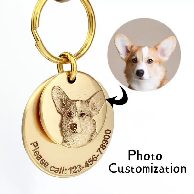 Deep-Engraved Solid Brass Pet ID Tag Customization
