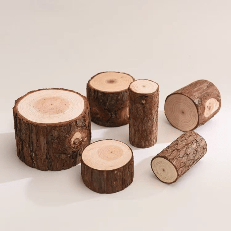 Solid Wood Cedar Stump Ornament