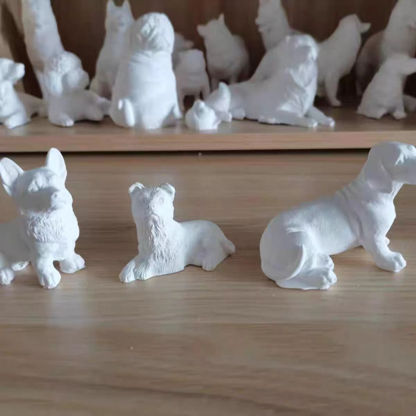 Custom Hand-Painted 3D Plaster Full-Body Pet Figurine