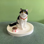 Figurine d'animal de compagnie en plâtre 3D peinte à la main sur mesure