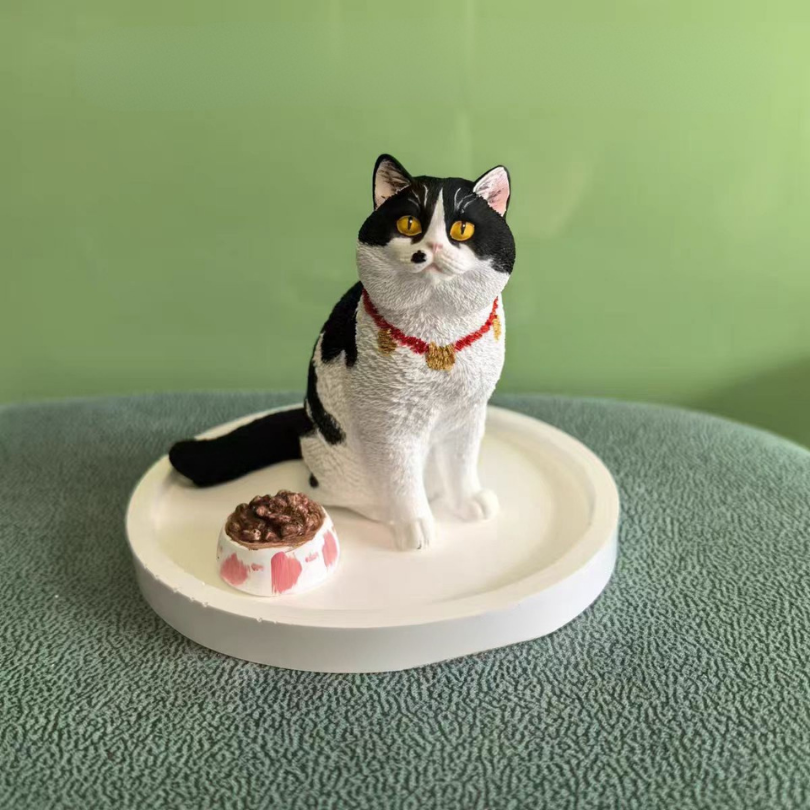 Custom Hand-Painted 3D Plaster Full-Body Pet Figurine