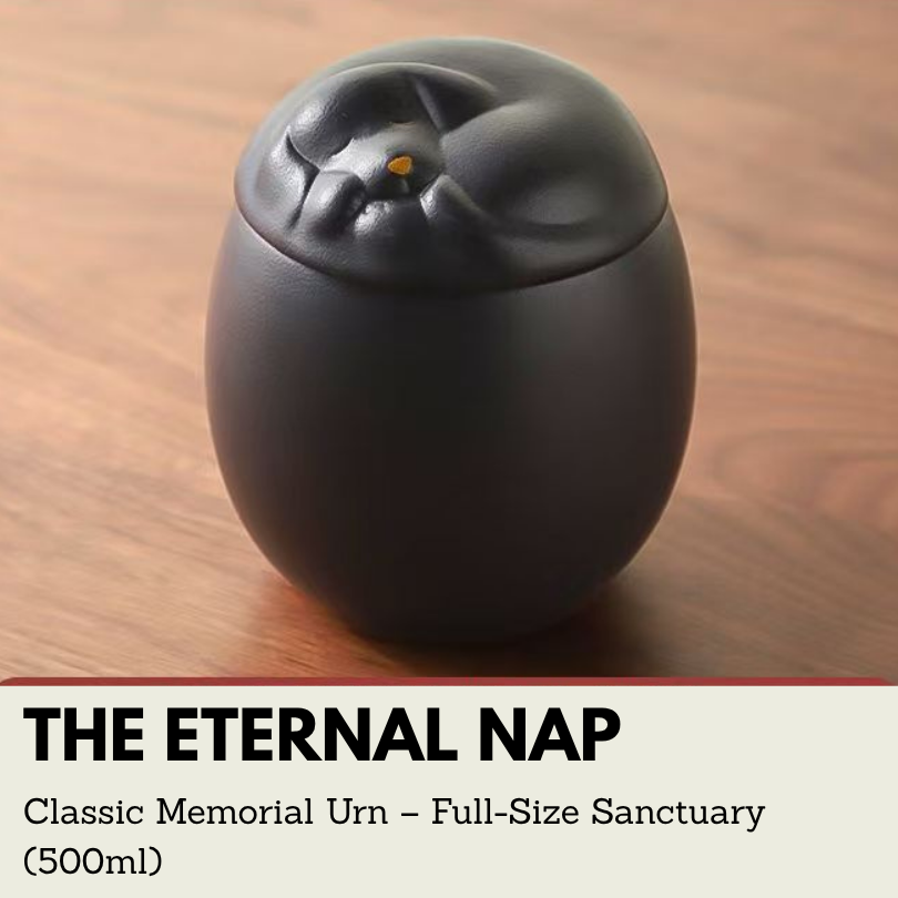 The Eternal Nap | Classic Cat Memorial Urn – Full-Size Sanctuary (500ml)