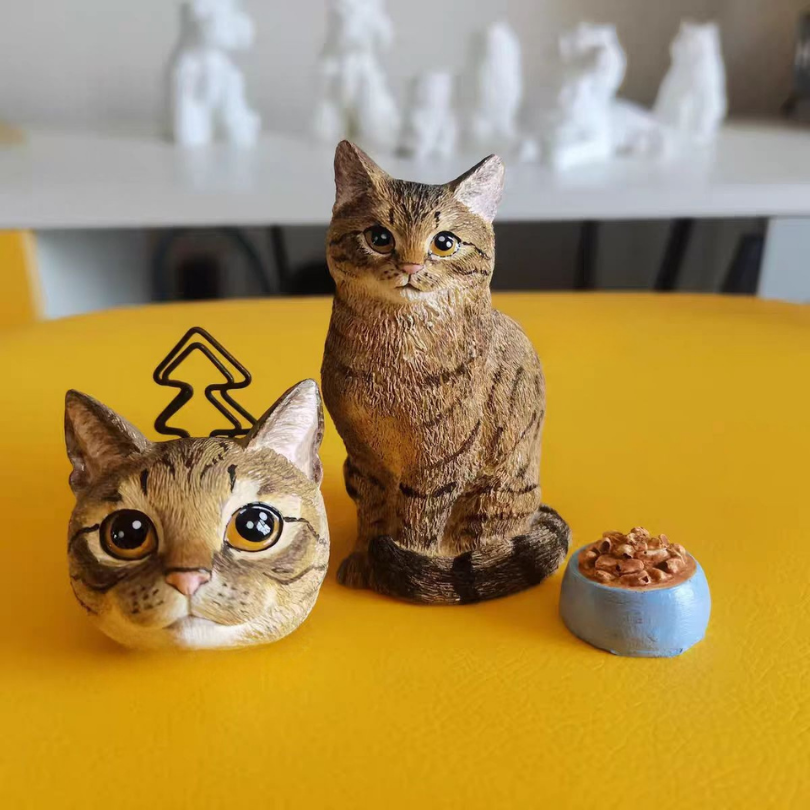 Custom Hand-Painted 3D Plaster Full-Body Pet Figurine