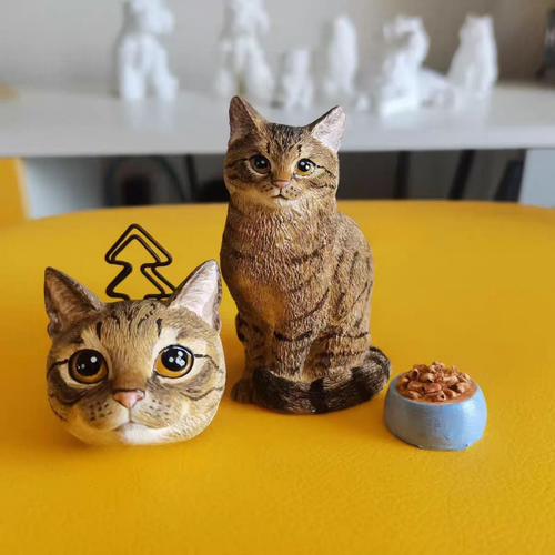 Custom Hand-Painted 3D Pet Figurine | Full-Body Memorial Sculpture