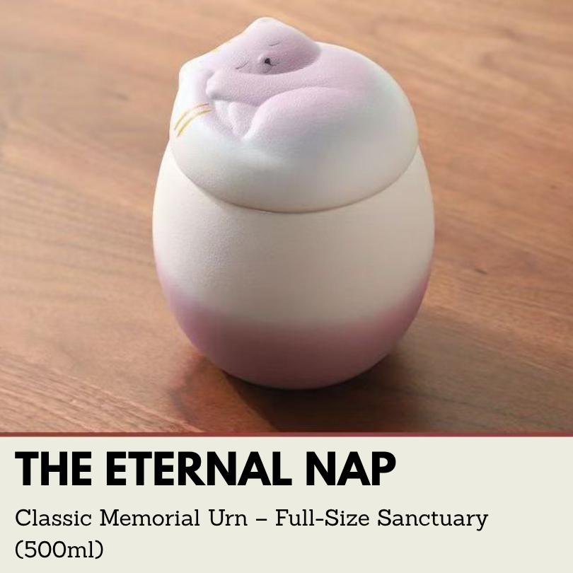 The Eternal Nap | Classic Cat Memorial Urn – Full-Size Sanctuary (500ml)