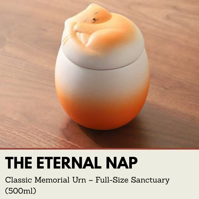 The Eternal Nap | Classic Cat Memorial Urn – Full-Size Sanctuary (500ml)