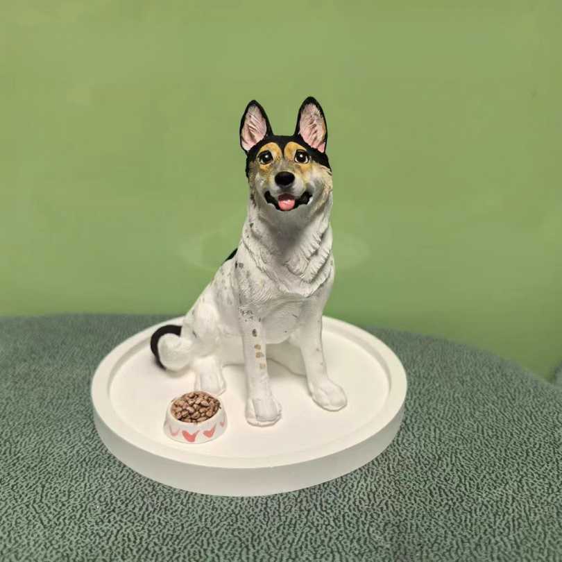 Custom Hand-Painted 3D Plaster Full-Body Pet Figurine