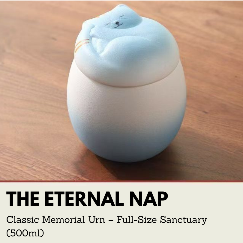 The Eternal Nap | Classic Cat Memorial Urn – Full-Size Sanctuary (500ml)
