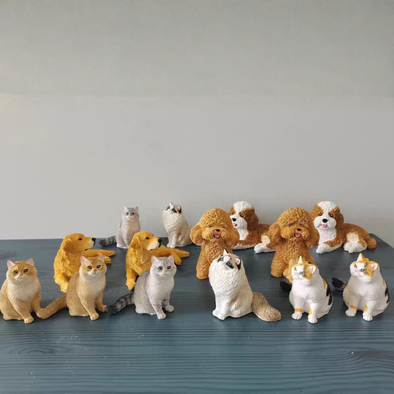 Custom Hand-Painted 3D Plaster Full-Body Pet Figurine