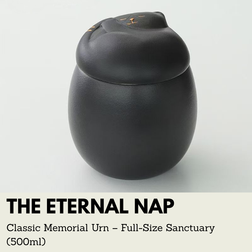 The Eternal Nap | Classic Cat Memorial Urn – Full-Size Sanctuary (500ml)