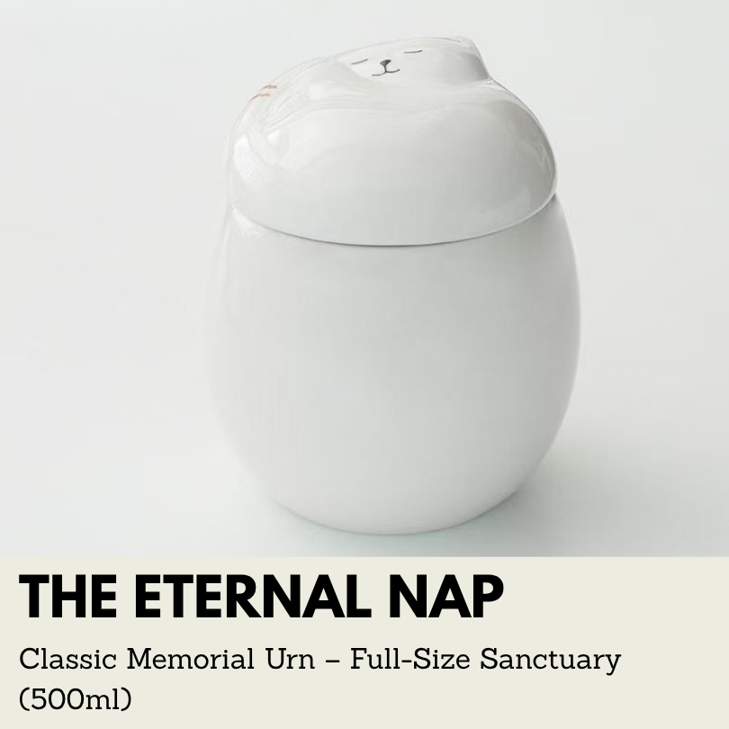 The Eternal Nap | Classic Cat Memorial Urn – Full-Size Sanctuary (500ml)