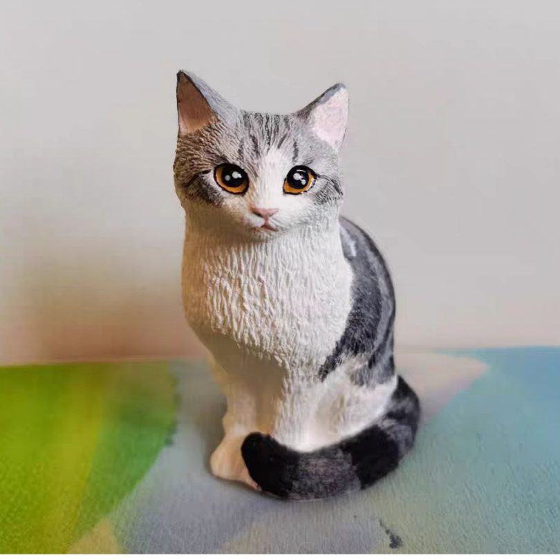 Custom Hand-Painted 3D Plaster Full-Body Pet Figurine
