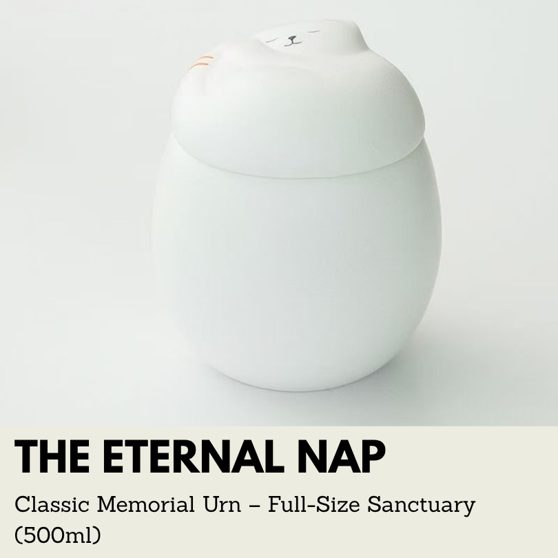 The Eternal Nap | Classic Cat Memorial Urn – Full-Size Sanctuary (500ml)