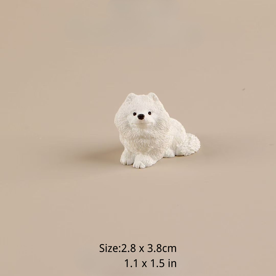 Samoyed Puppy Ornament – Mini Samoyed Dog Figurine Decor