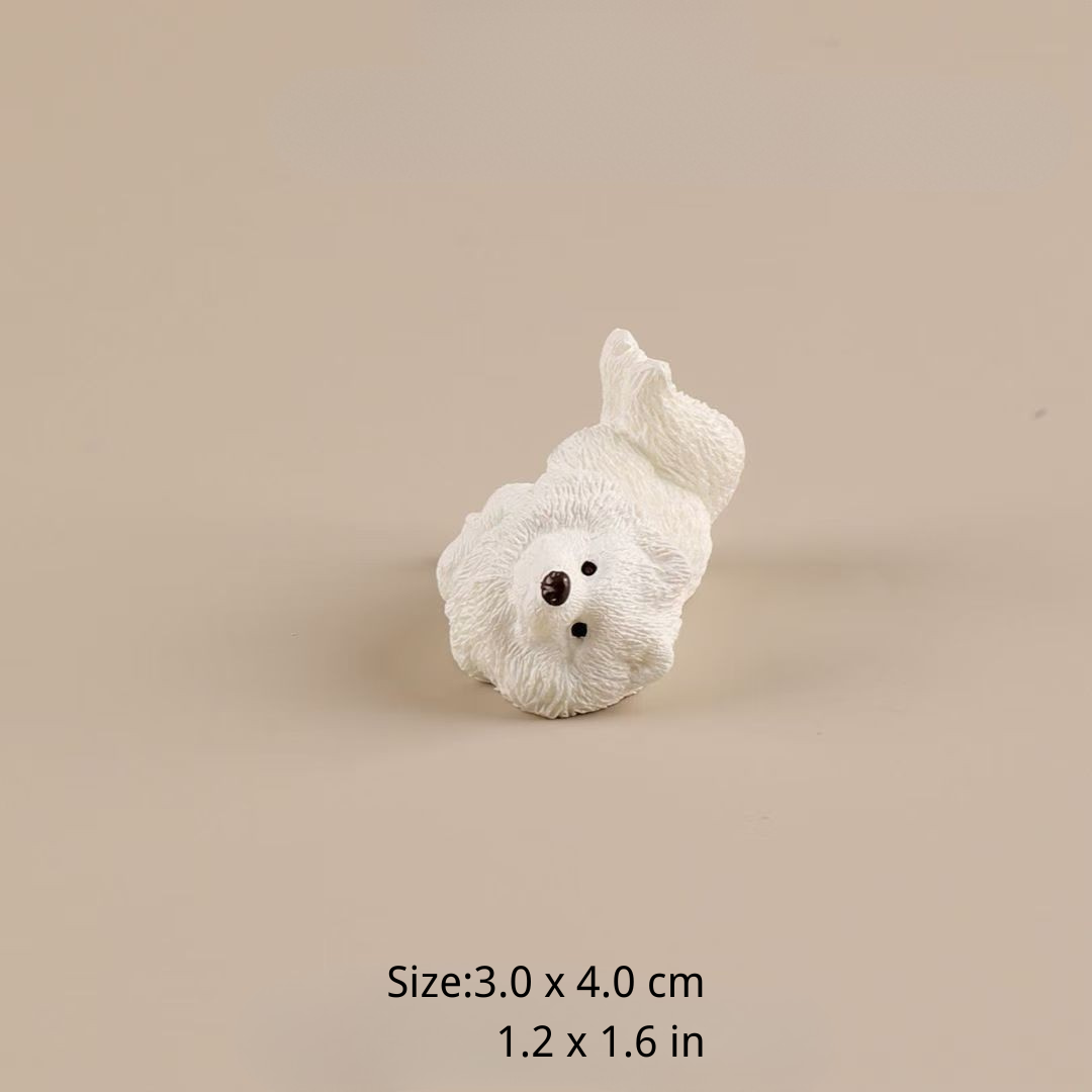 Samoyed Puppy Ornament – Mini Samoyed Dog Figurine Decor