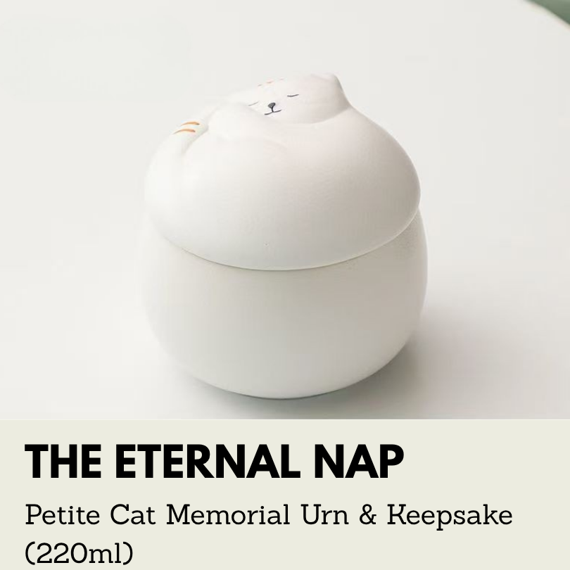 The Eternal Nap | Petite Cat Memorial Urn & Keepsake (220ml)