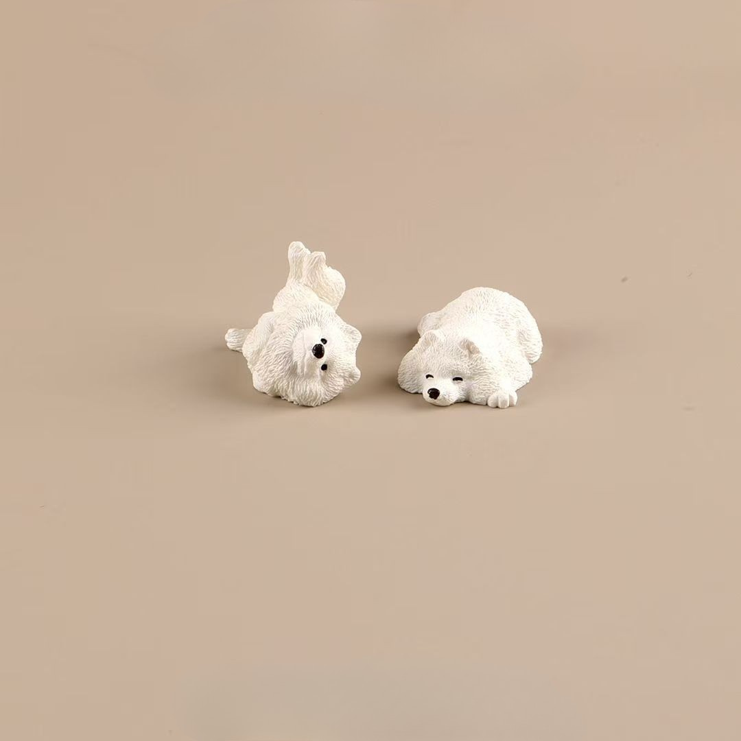 Samoyed Puppy Ornament – Mini Samoyed Dog Figurine Decor