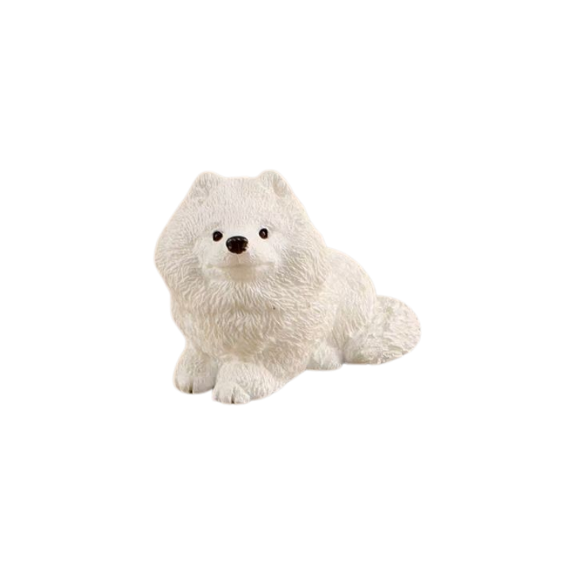 Samoyed Puppy Ornament – Mini Samoyed Dog Figurine Decor