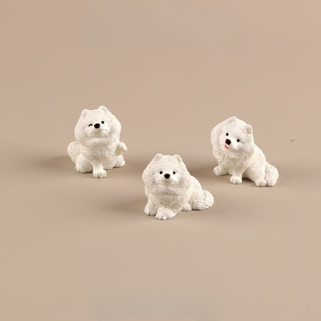 Samoyed Puppy Ornament – Mini Samoyed Dog Figurine Decor