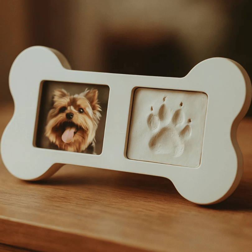 Dog Paw Print Keepsake Frame – Pet Paw Ink Pad Memory Photo Frame