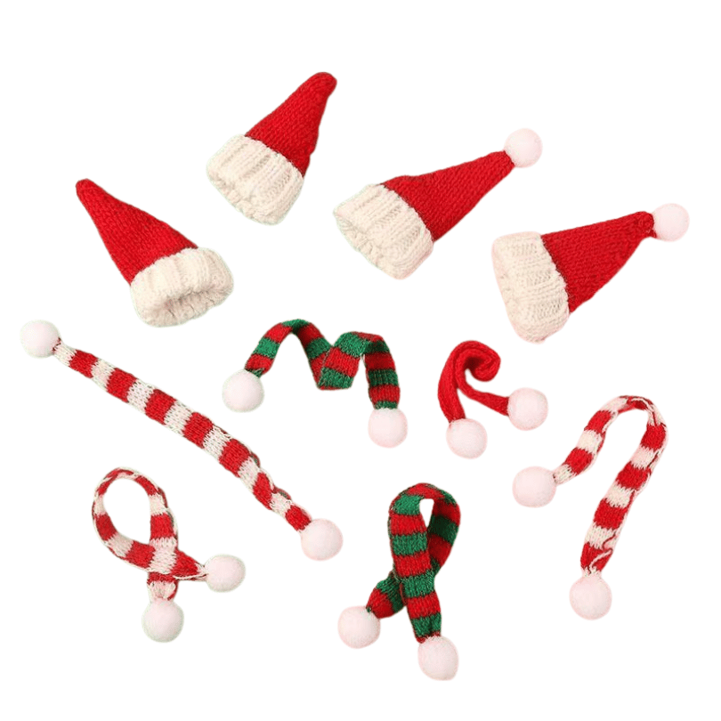 Mini Christmas Hat & Scarf Ornaments